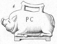 Großes Schwein, das als Gewicht diente, Abguss eines in Neapel befindlichen Gerätes (modern)