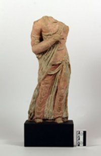 Reliefstatuette kopflos, stehende männliche Figur