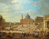 Die Ausfahrt des Duc de Choiseul auf dem Petersplatz in Rom (The Duc de Choiseul on the St. Peter's Square in Rome)